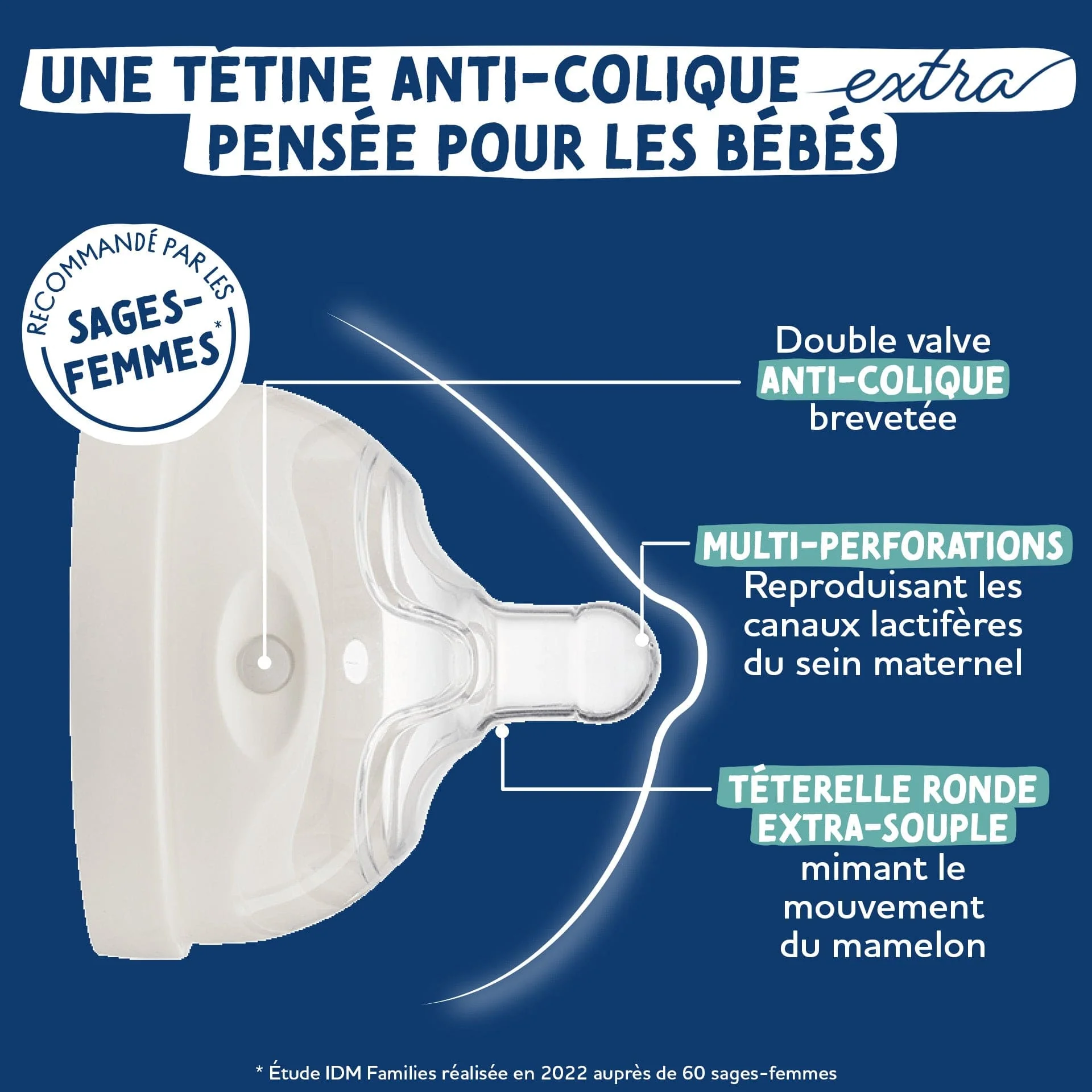 Tétine anti-colique EXTRA +6mois Débit 3 – Image 3